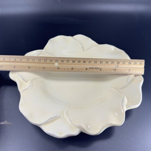 Roscher Flower Antique Butter Yellow Dish Plate 9inch Flower Shape Plate Set 3 - Picture 5 of 15